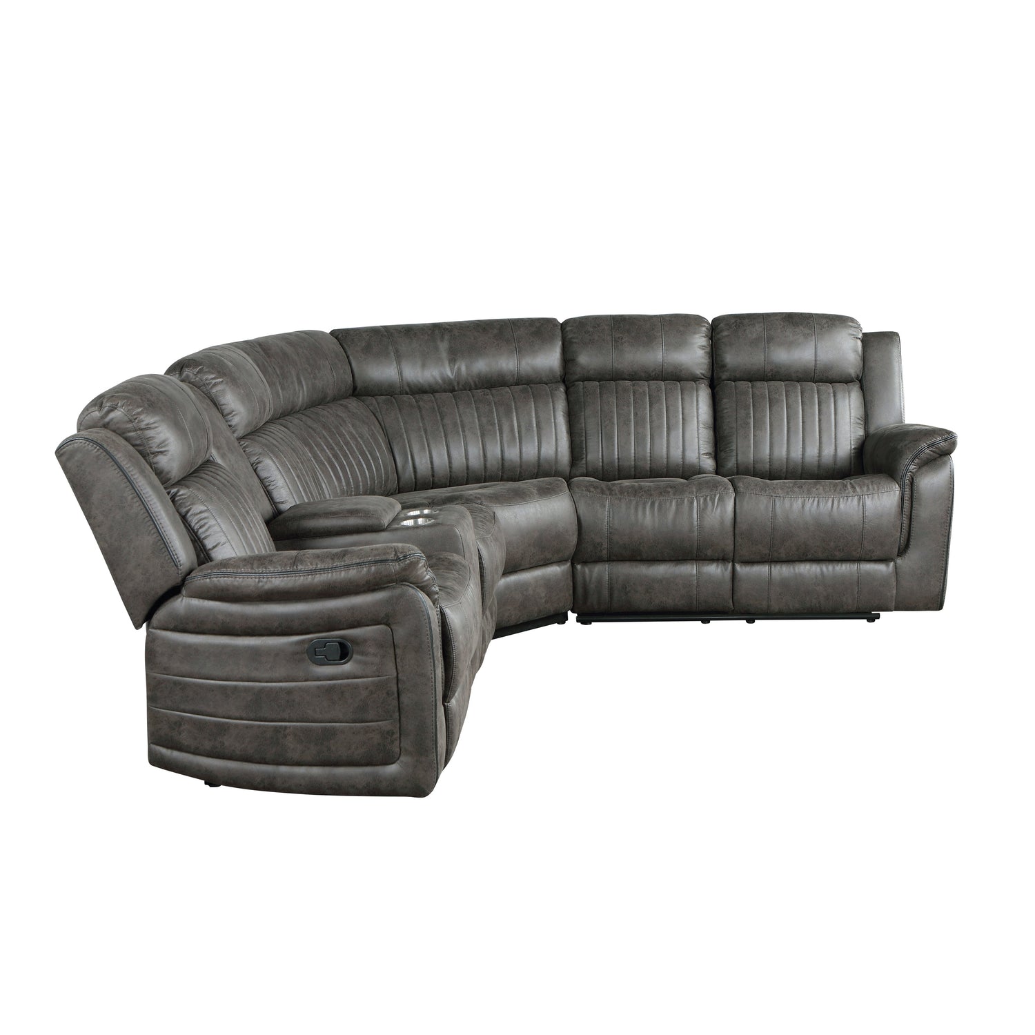 9479BRG*SC (3)3-Piece Reclining Sectional with Left Console - 9479BRG*SC - Bien Home Furniture &amp; Electronics