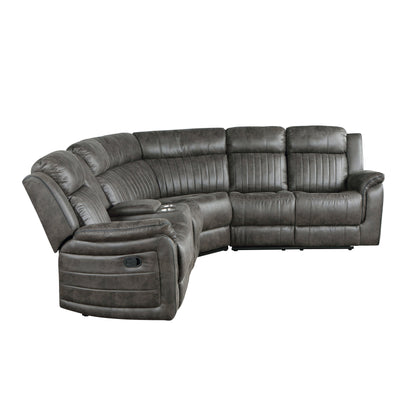 9479BRG*SC (3)3-Piece Reclining Sectional with Left Console - 9479BRG*SC - Bien Home Furniture &amp; Electronics