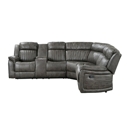 9479BRG*SC (3)3-Piece Reclining Sectional with Left Console - 9479BRG*SC - Bien Home Furniture &amp; Electronics
