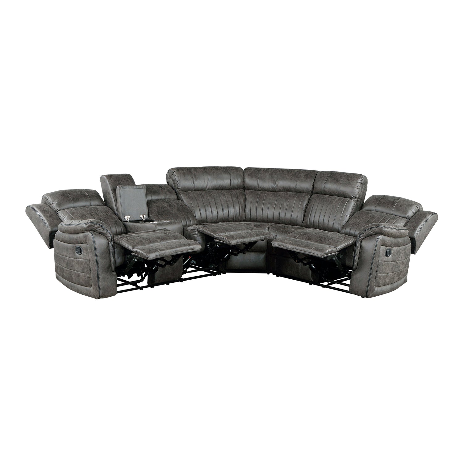 9479BRG*SC (3)3-Piece Reclining Sectional with Left Console - 9479BRG*SC - Bien Home Furniture &amp; Electronics