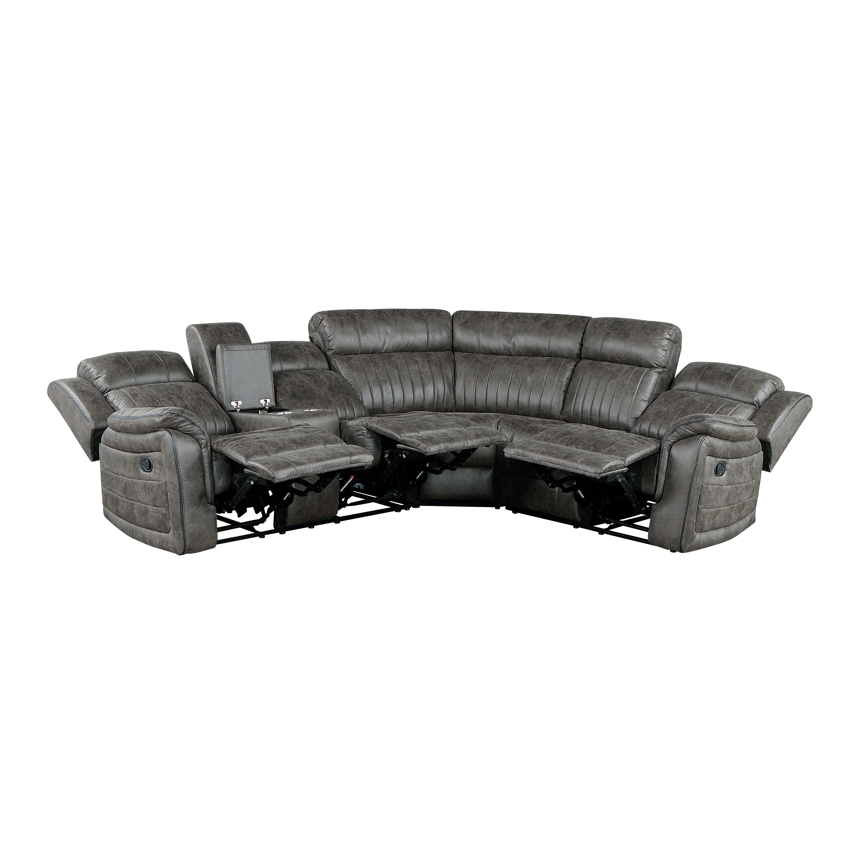 9479BRG*SC (3)3-Piece Reclining Sectional with Left Console - 9479BRG*SC - Bien Home Furniture &amp; Electronics