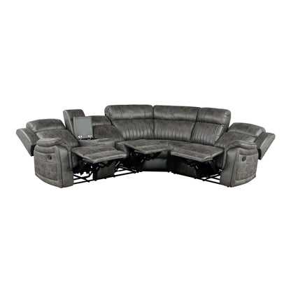 9479BRG*SC (3)3-Piece Reclining Sectional with Left Console - 9479BRG*SC - Bien Home Furniture &amp; Electronics