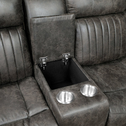 9479BRG*SC (3)3-Piece Reclining Sectional with Left Console - 9479BRG*SC - Bien Home Furniture &amp; Electronics