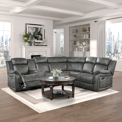 9479BRG*SC (3)3-Piece Reclining Sectional with Left Console - 9479BRG*SC - Bien Home Furniture &amp; Electronics