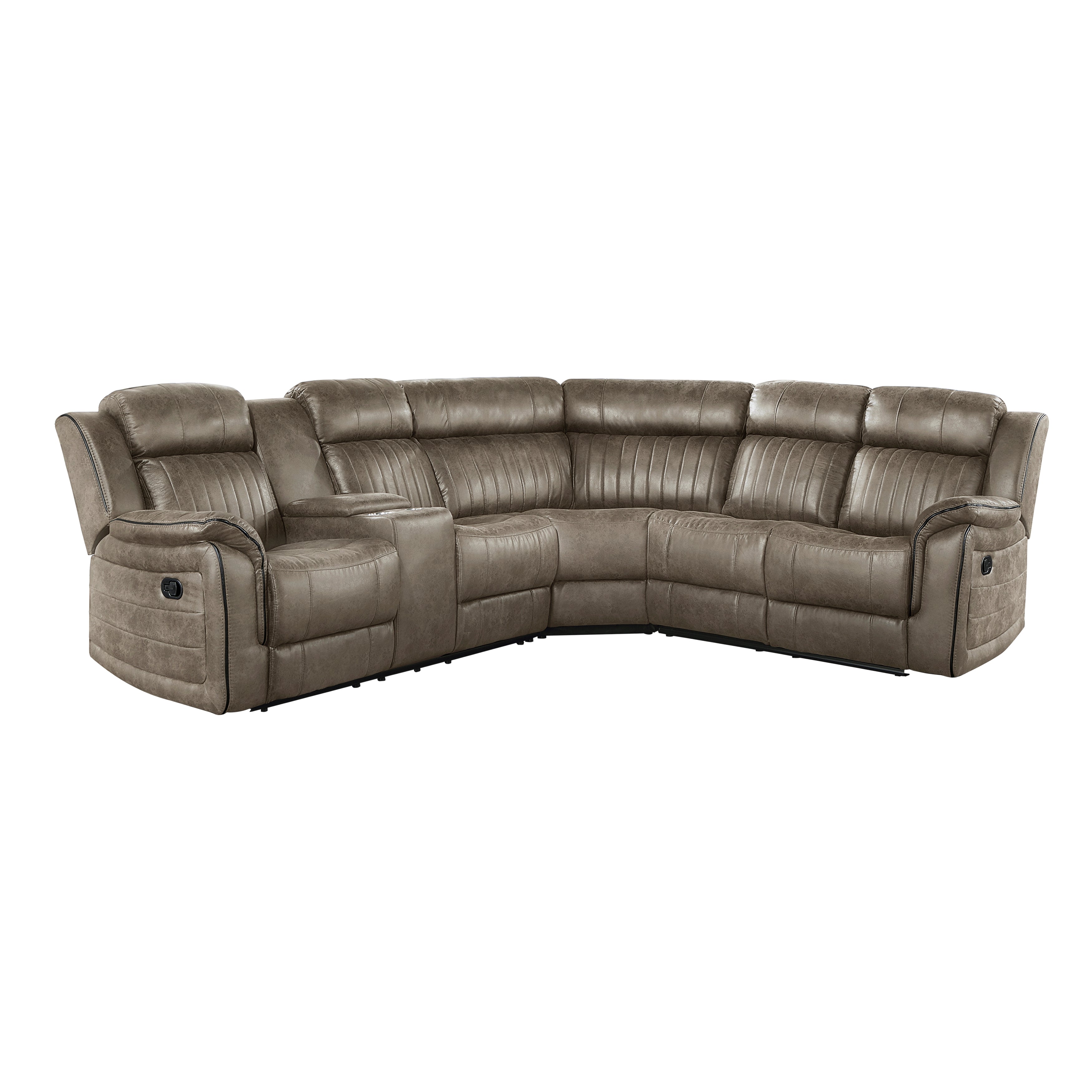 9479SDB*SC (3)3-Piece Reclining Sectional with Left Console - 9479SDB*SC - Bien Home Furniture &amp; Electronics