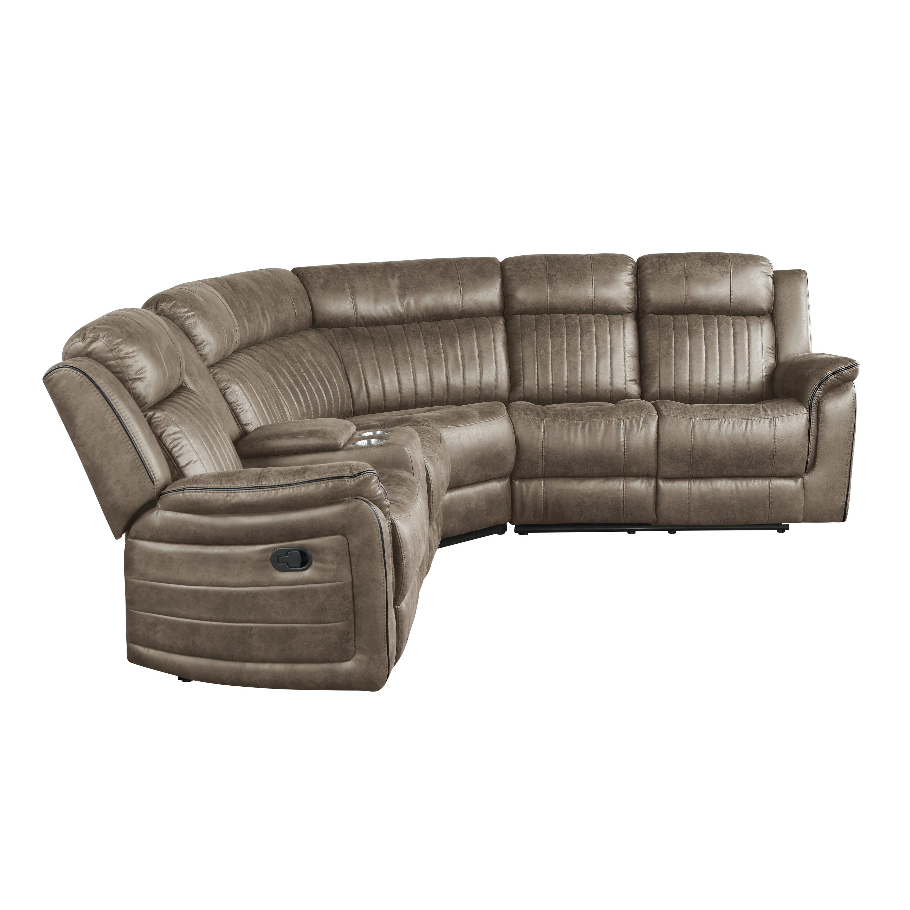 9479SDB*SC (3)3-Piece Reclining Sectional with Left Console - 9479SDB*SC - Bien Home Furniture &amp; Electronics
