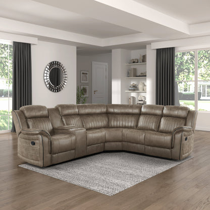 9479SDB*SC (3)3-Piece Reclining Sectional with Left Console - 9479SDB*SC - Bien Home Furniture &amp; Electronics