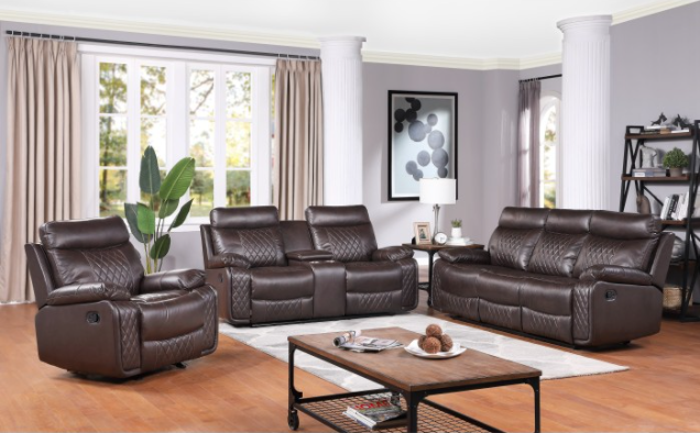 9599BRW*2 2pc Set: Sofa, Love - 9599BRW*2 - Bien Home Furniture &amp; Electronics