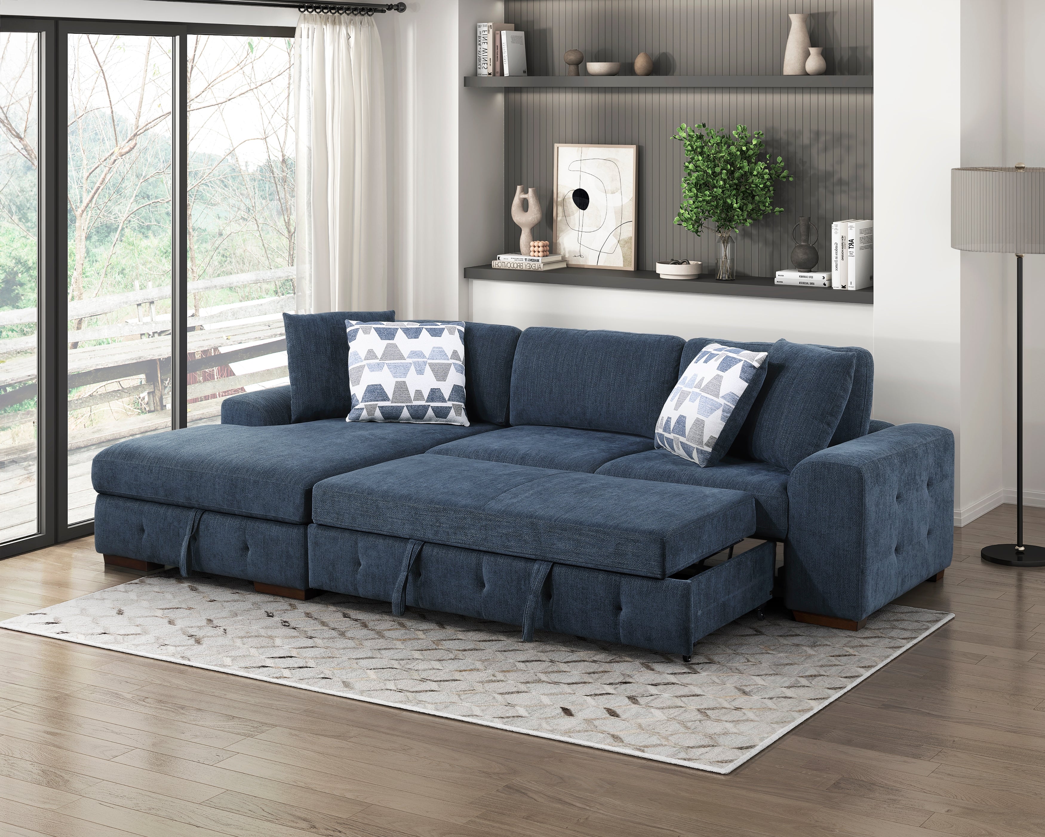 9624BU*2LC2R (2)2-Piece Sectional with Left Chaise - 9624BU*2LC2R - Bien Home Furniture &amp; Electronics