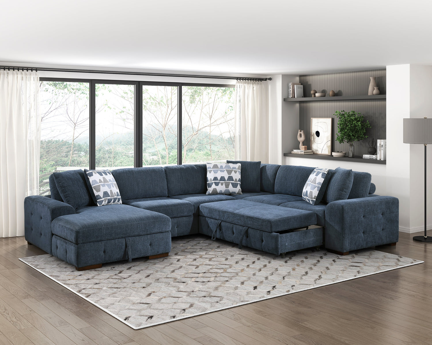 9624BU*42RLC (4)4-Piece Sectional with Left Chaise - 9624BU*42RLC - Bien Home Furniture &amp; Electronics