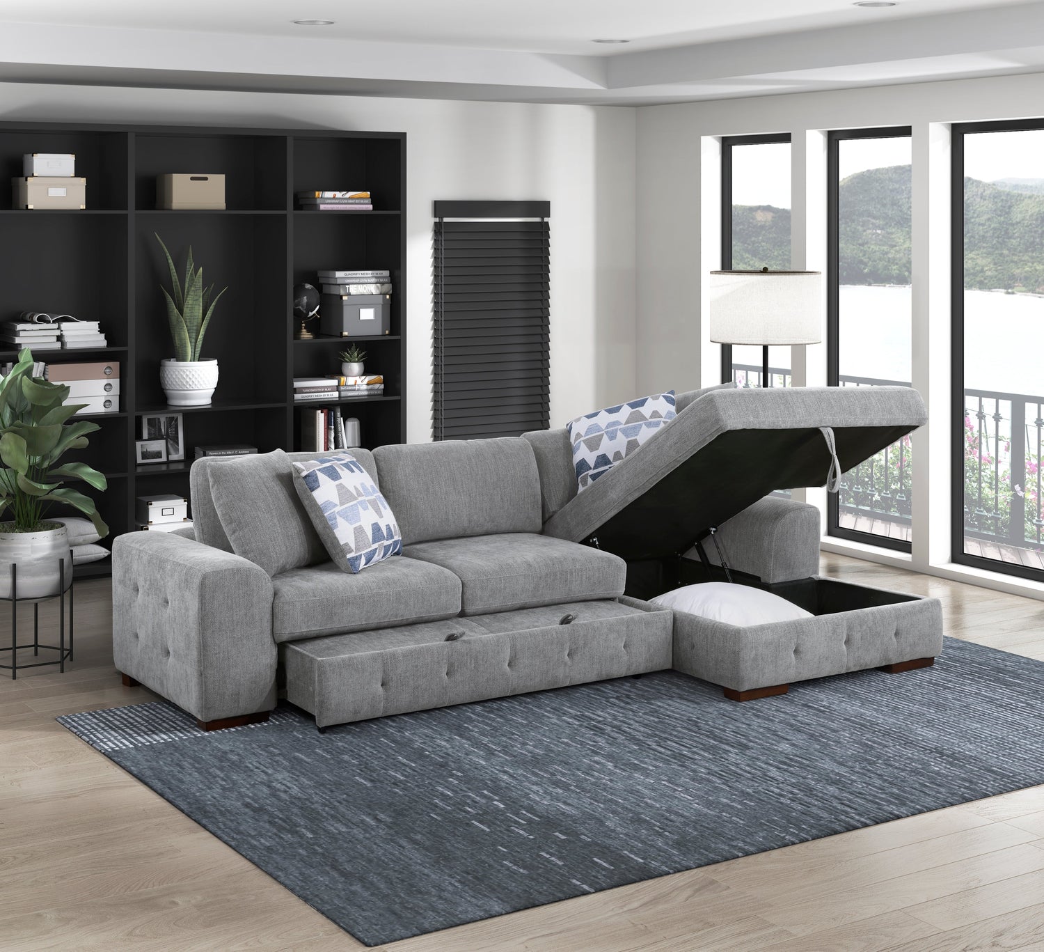 9624GY*22LRC (2)2-Piece Sectional with Right Chaise - 9624GY*22LRC - Bien Home Furniture &amp; Electronics