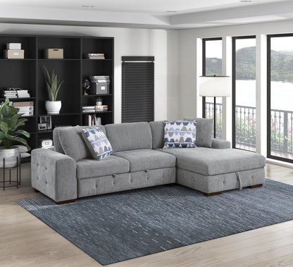 9624GY*22LRC (2)2-Piece Sectional with Right Chaise - 9624GY*22LRC - Bien Home Furniture &amp; Electronics