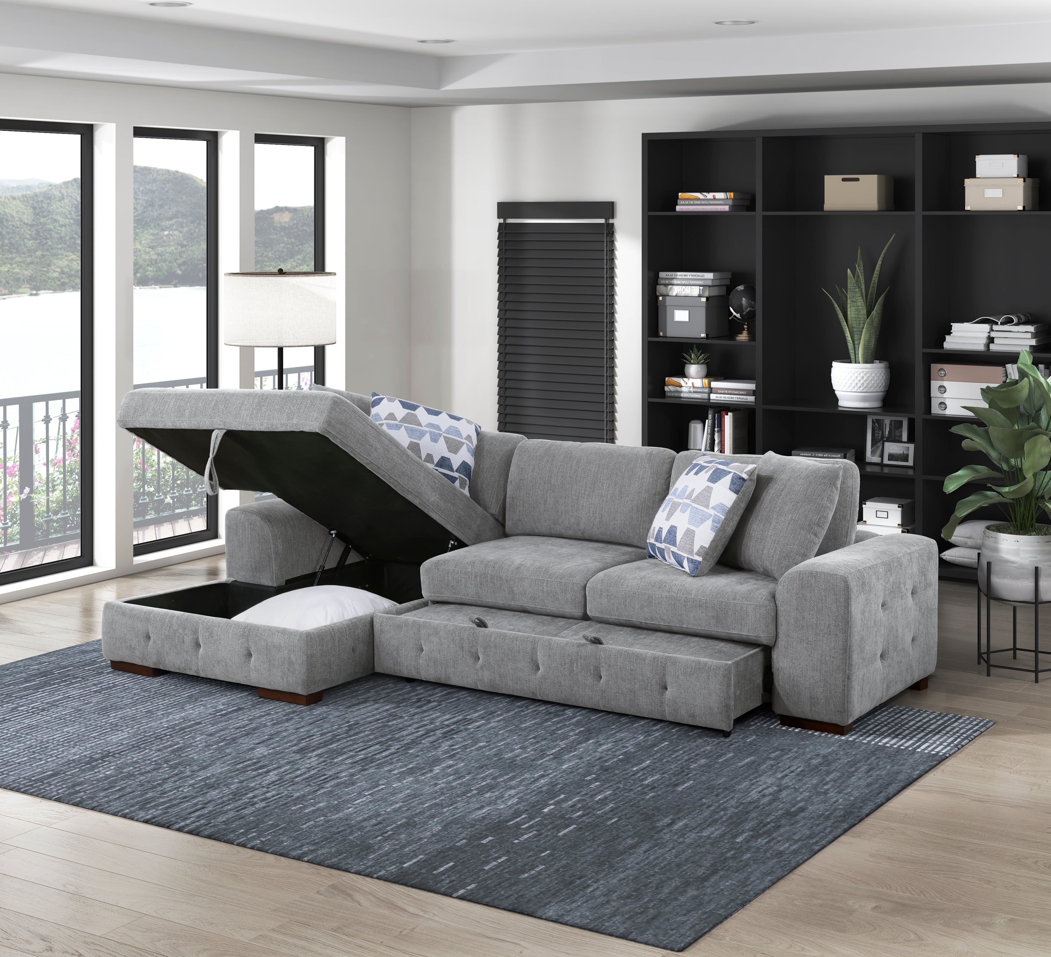 9624GY*2LC2R (2)2-Piece Sectional with Left Chaise - 9624GY*2LC2R - Bien Home Furniture &amp; Electronics