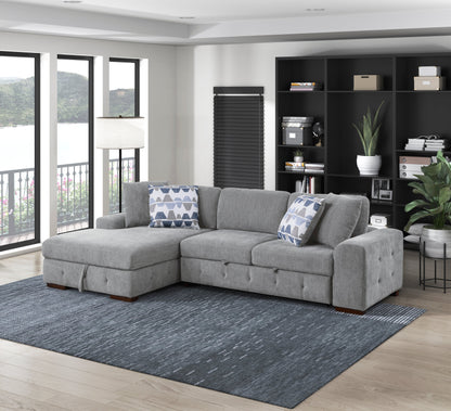 9624GY*2LC2R (2)2-Piece Sectional with Left Chaise - 9624GY*2LC2R - Bien Home Furniture &amp; Electronics