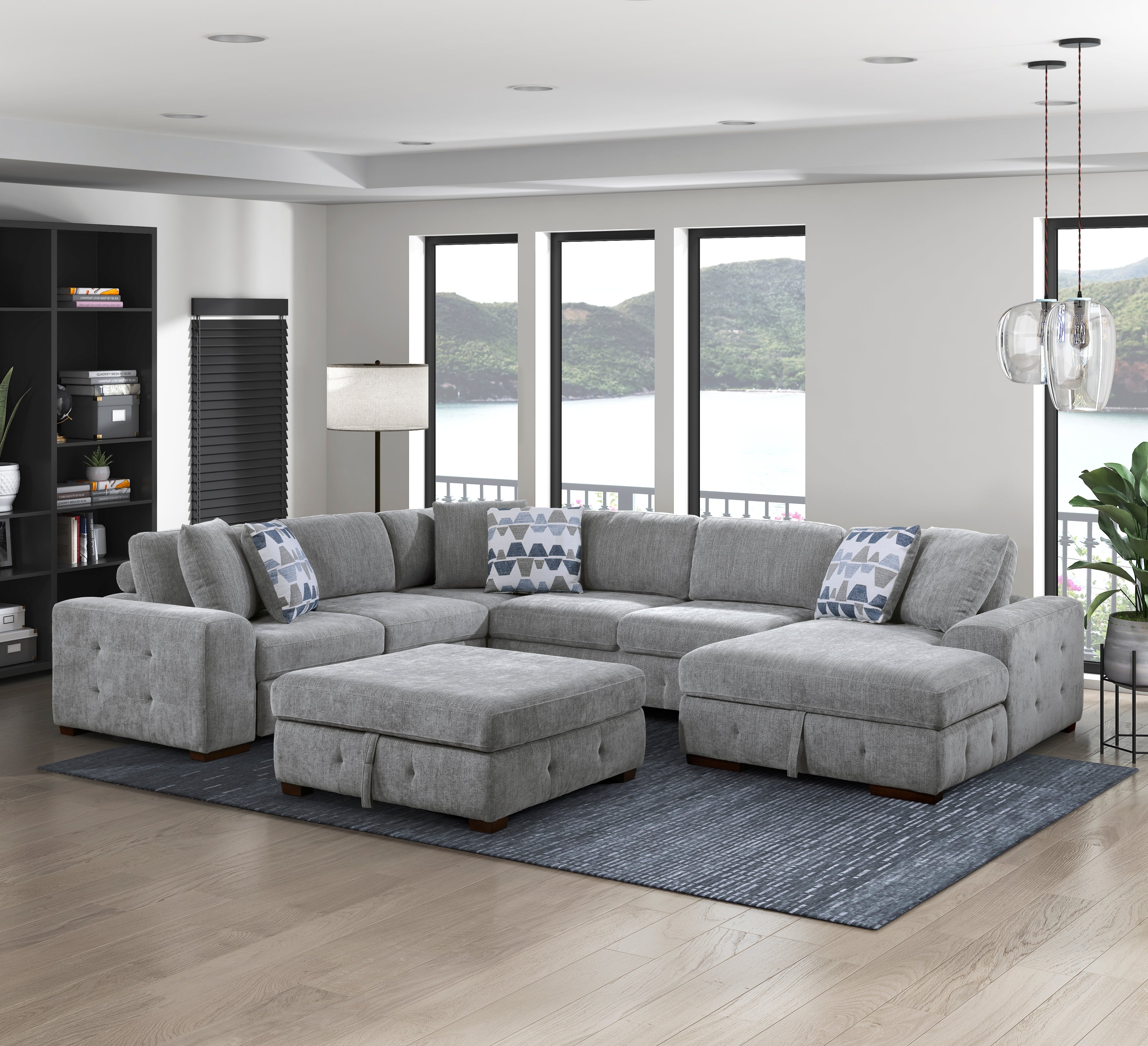 9624GY-4 Storage Ottoman - 9624GY-4 - Bien Home Furniture &amp; Electronics