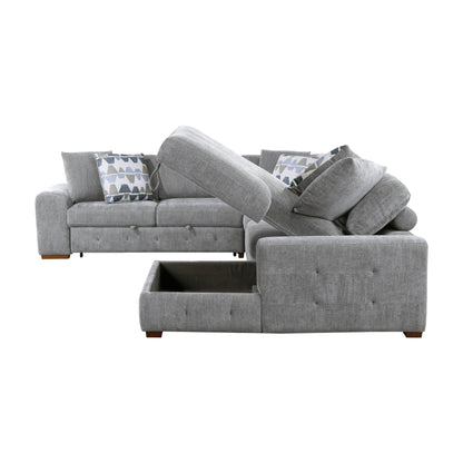 9624GY*42LRC (4)4-Piece Sectional with Right Chaise - 9624GY*42LRC - Bien Home Furniture &amp; Electronics