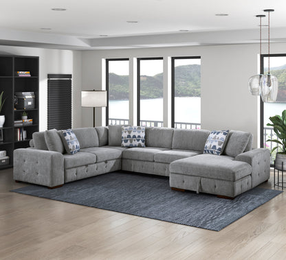 9624GY*42LRC (4)4-Piece Sectional with Right Chaise - 9624GY*42LRC - Bien Home Furniture &amp; Electronics