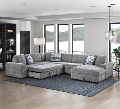 9624GY*42LRC (4)4-Piece Sectional with Right Chaise - 9624GY*42LRC - Bien Home Furniture &amp; Electronics