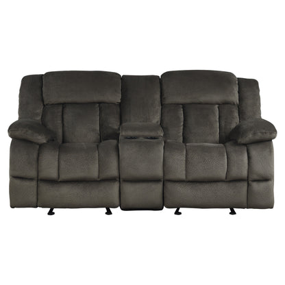 9636-2 Double Glider Reclining Loveseat with Center Console - 9636-2 - Bien Home Furniture &amp; Electronics