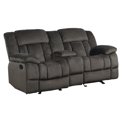 9636-2 Double Glider Reclining Loveseat with Center Console - 9636-2 - Bien Home Furniture &amp; Electronics