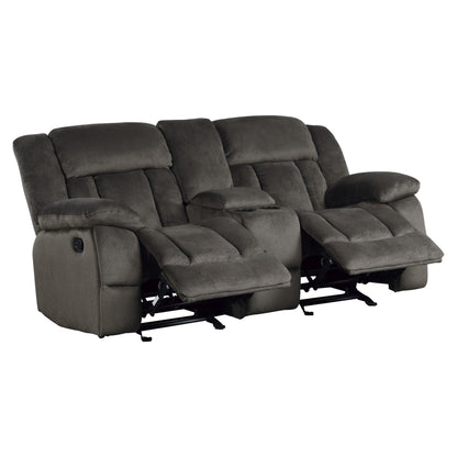 9636-2 Double Glider Reclining Loveseat with Center Console - 9636-2 - Bien Home Furniture &amp; Electronics