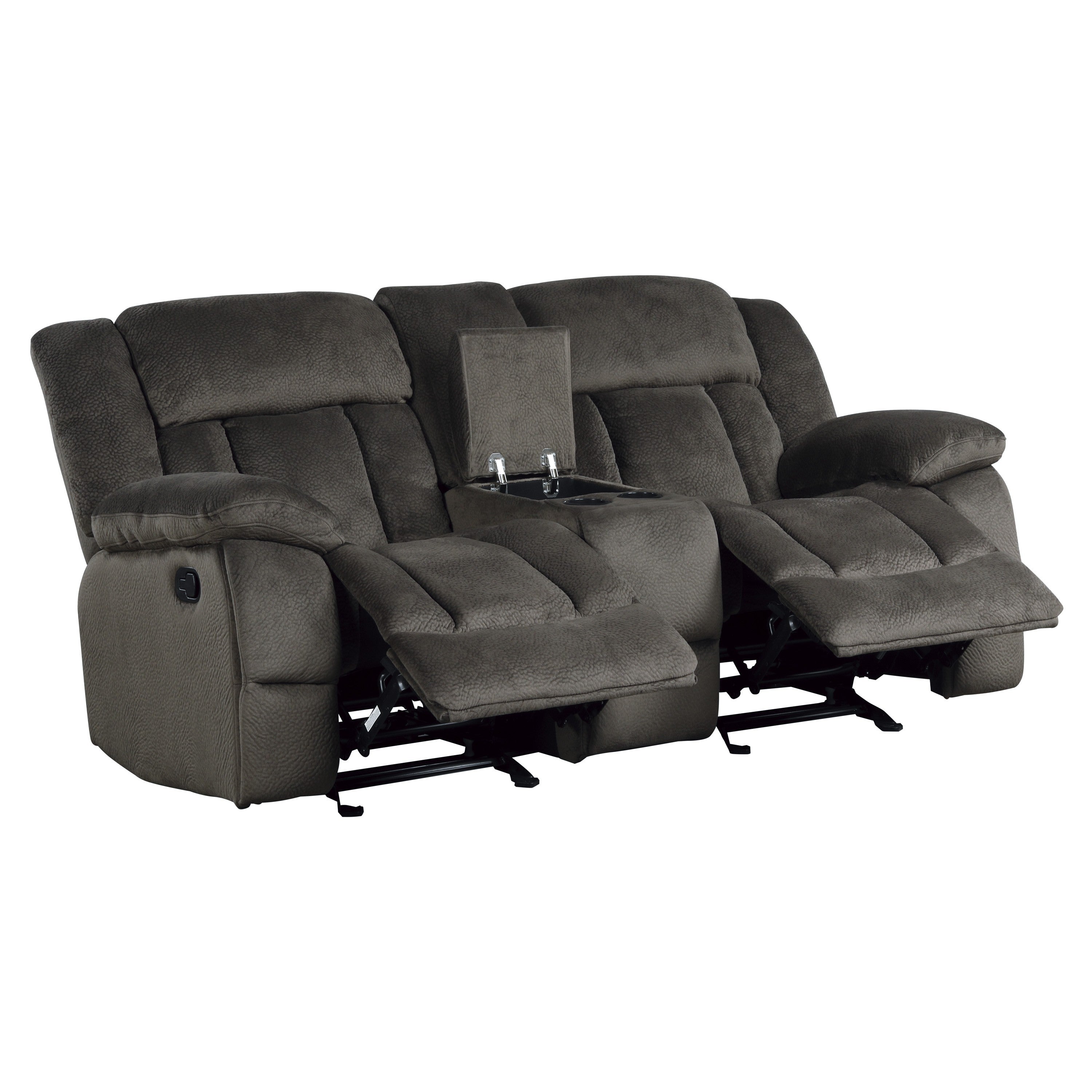 9636-2 Double Glider Reclining Loveseat with Center Console - 9636-2 - Bien Home Furniture &amp; Electronics