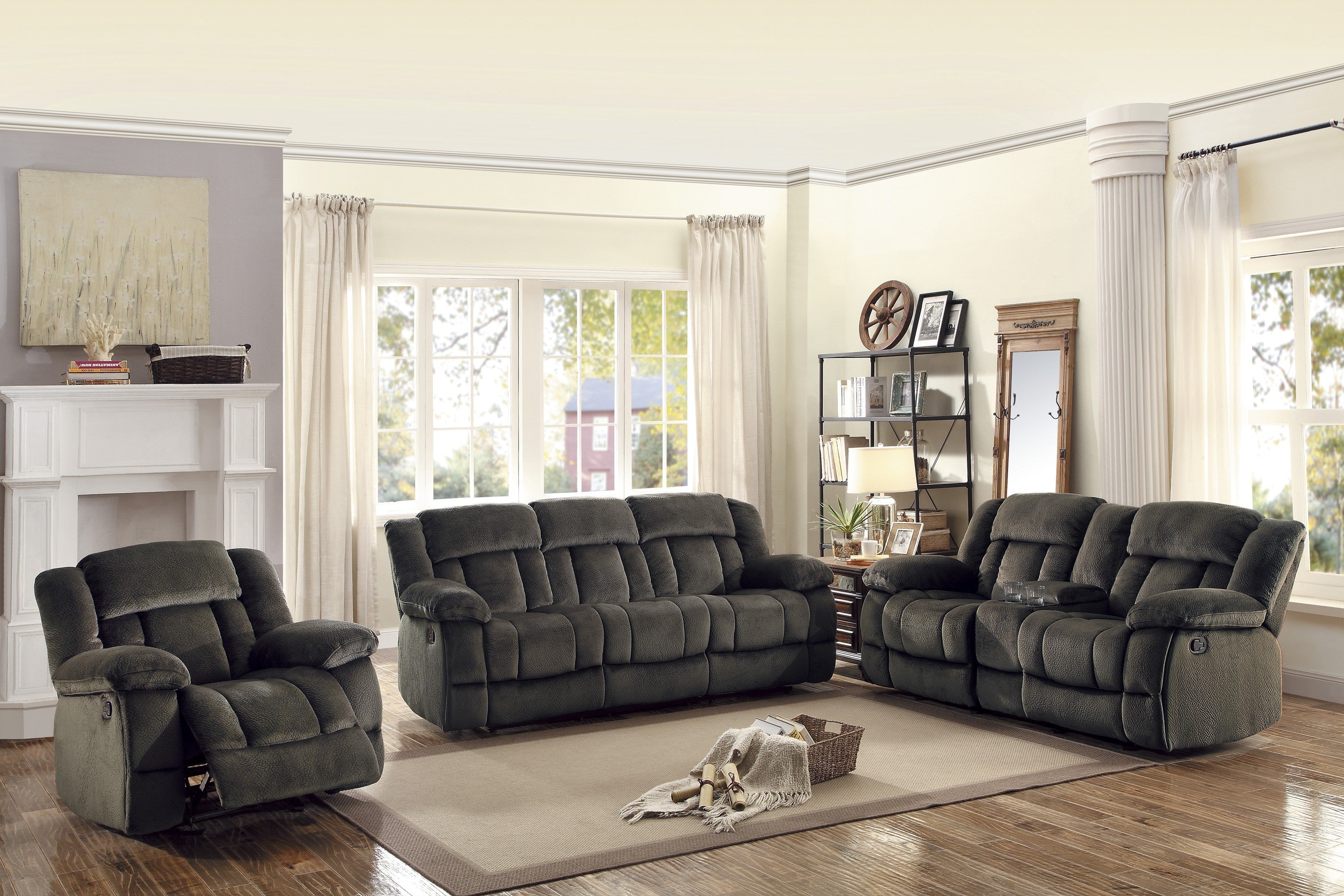 9636-3 Double Reclining Sofa - 9636-3 - Bien Home Furniture &amp; Electronics
