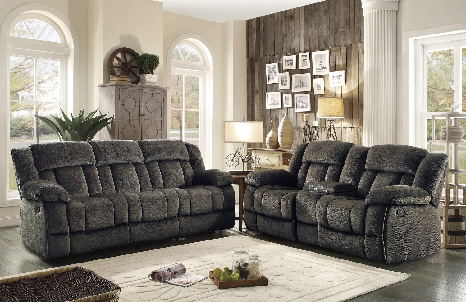 9636-3 Double Reclining Sofa - 9636-3 - Bien Home Furniture &amp; Electronics