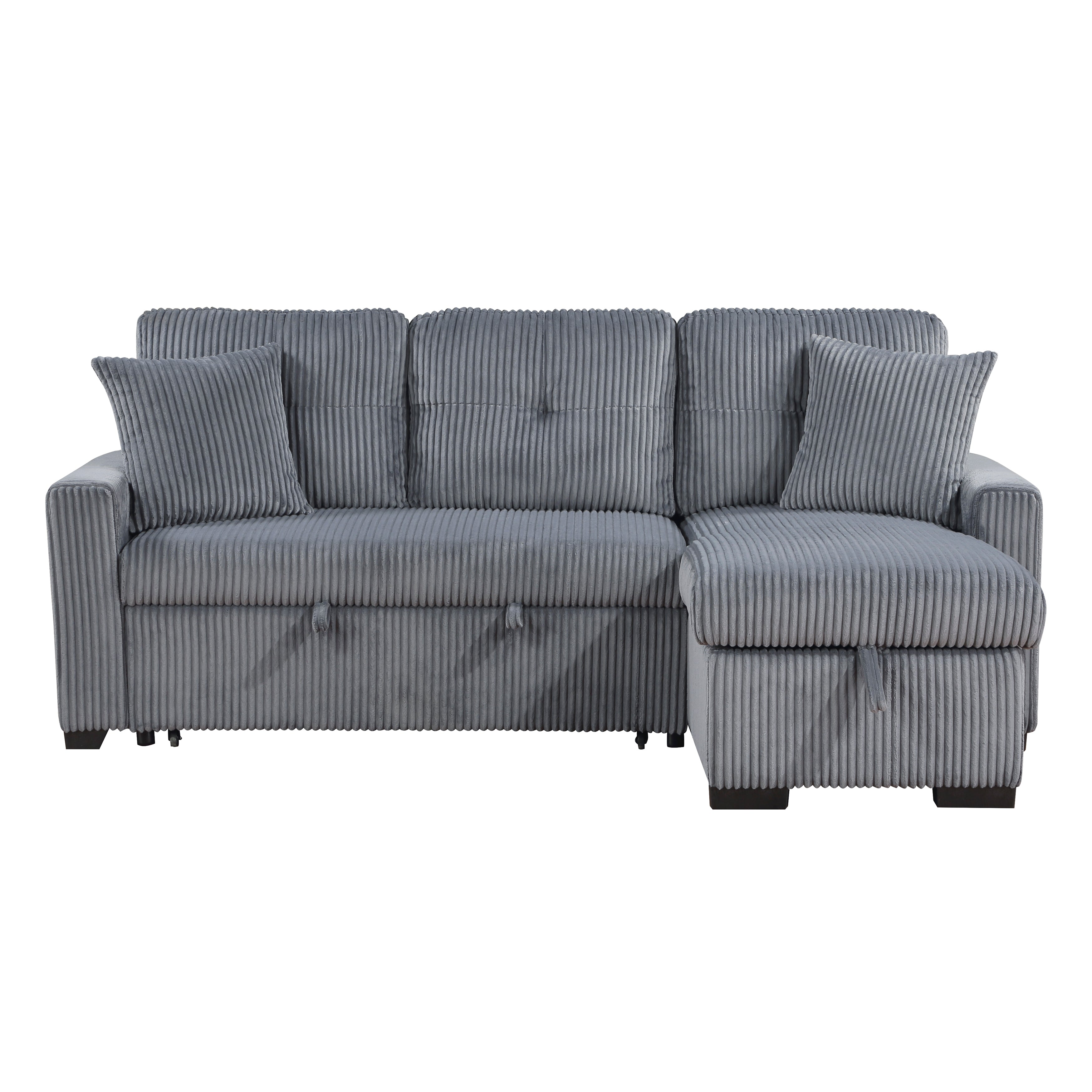 9649DG*SC (3)3-Piece Reversible Sectional with Pull-out Bed and Hidden Storage - 9649DG*SC - Bien Home Furniture &amp; Electronics