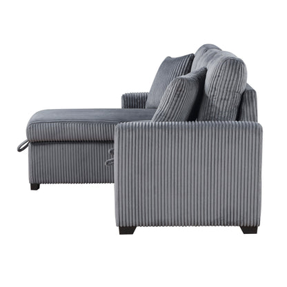 9649DG*SC (3)3-Piece Reversible Sectional with Pull-out Bed and Hidden Storage - 9649DG*SC - Bien Home Furniture &amp; Electronics