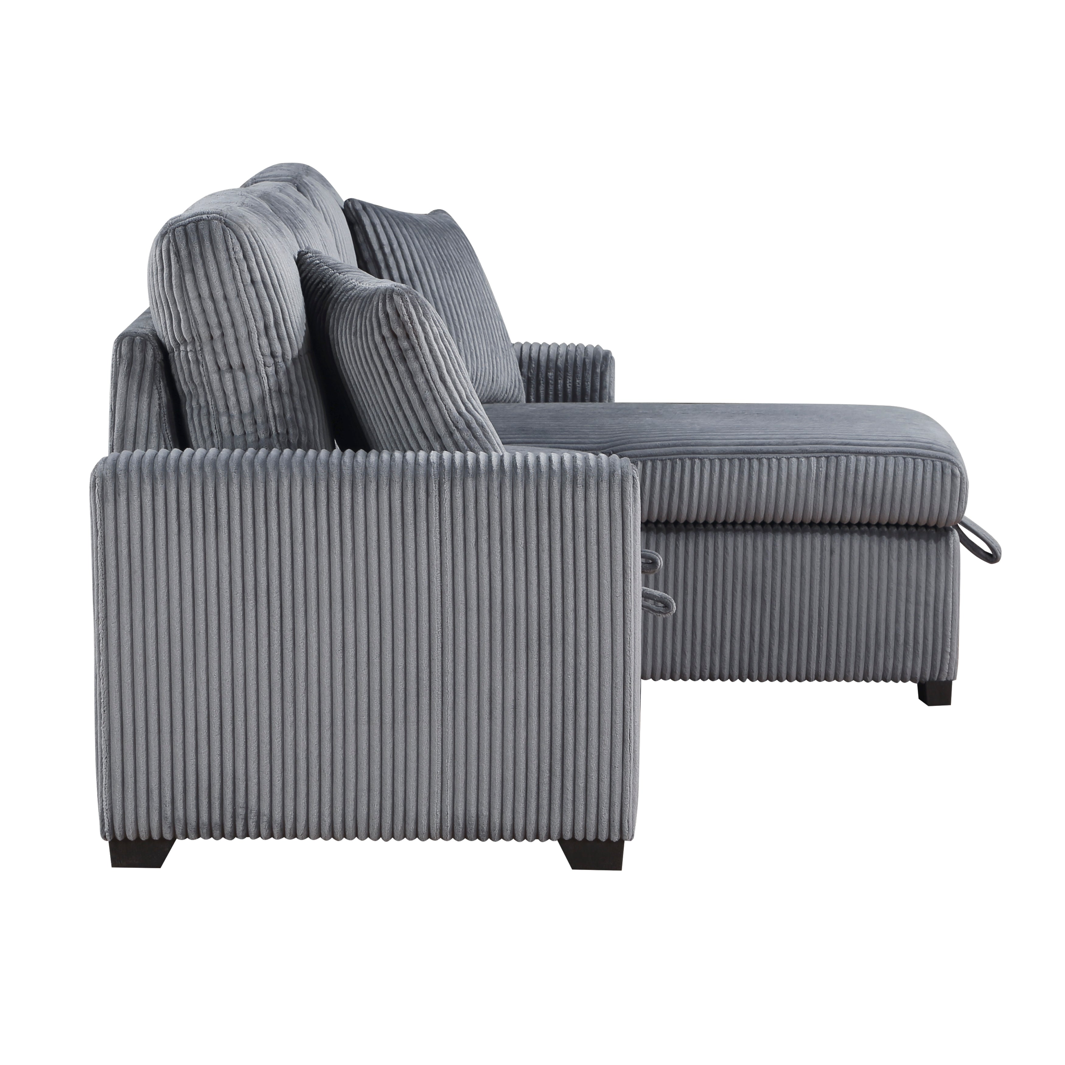 9649DG*SC (3)3-Piece Reversible Sectional with Pull-out Bed and Hidden Storage - 9649DG*SC - Bien Home Furniture &amp; Electronics