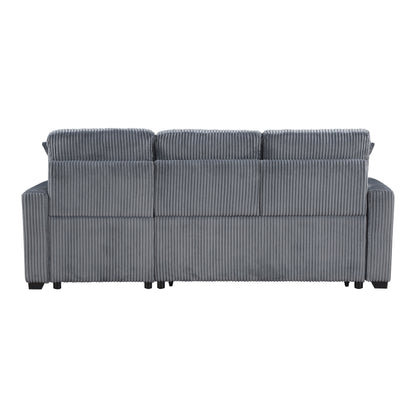 9649DG*SC (3)3-Piece Reversible Sectional with Pull-out Bed and Hidden Storage - 9649DG*SC - Bien Home Furniture &amp; Electronics