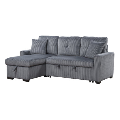 9649DG*SC (3)3-Piece Reversible Sectional with Pull-out Bed and Hidden Storage - 9649DG*SC - Bien Home Furniture &amp; Electronics