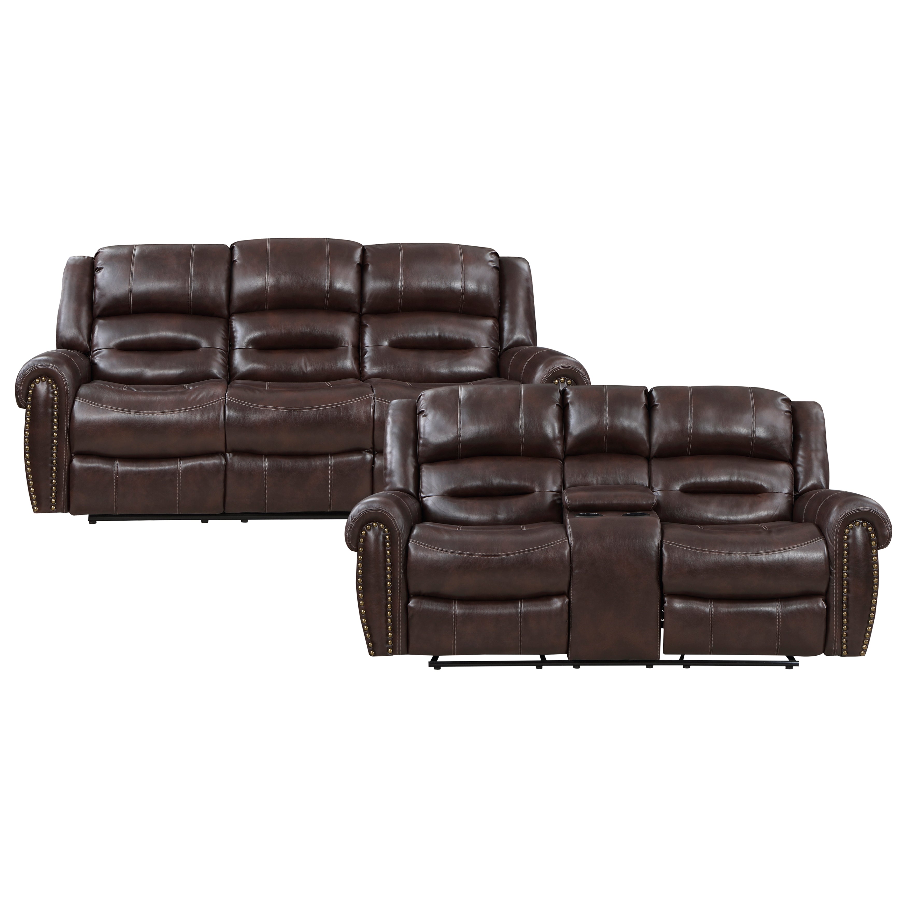 9668NBR*2 2pc Set: Sofa, Love - 9668NBR*2 - Bien Home Furniture &amp; Electronics