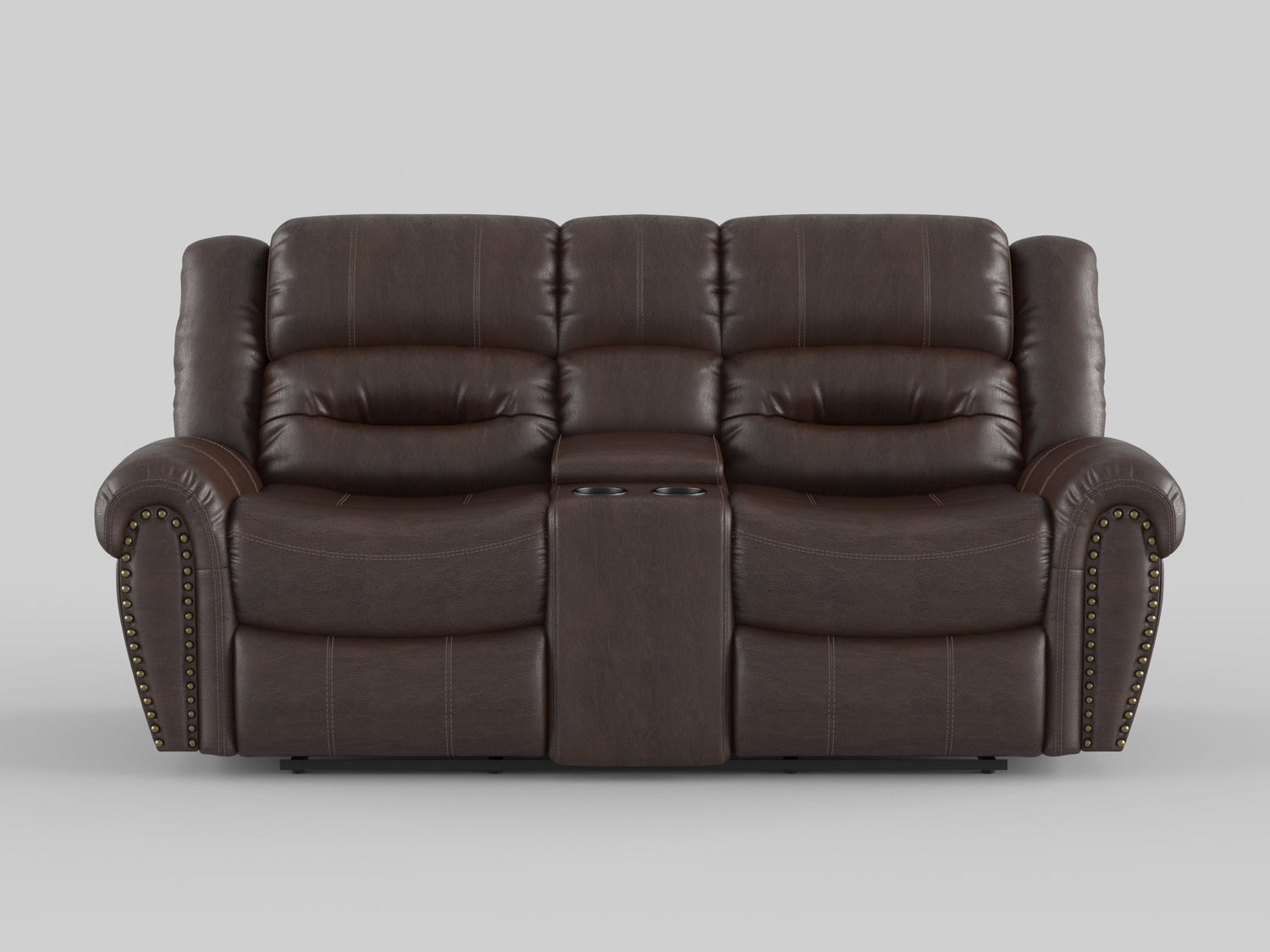 9668NBR-2 Double Glider Reclining Loveseat with Center Console - 9668NBR-2 - Bien Home Furniture &amp; Electronics