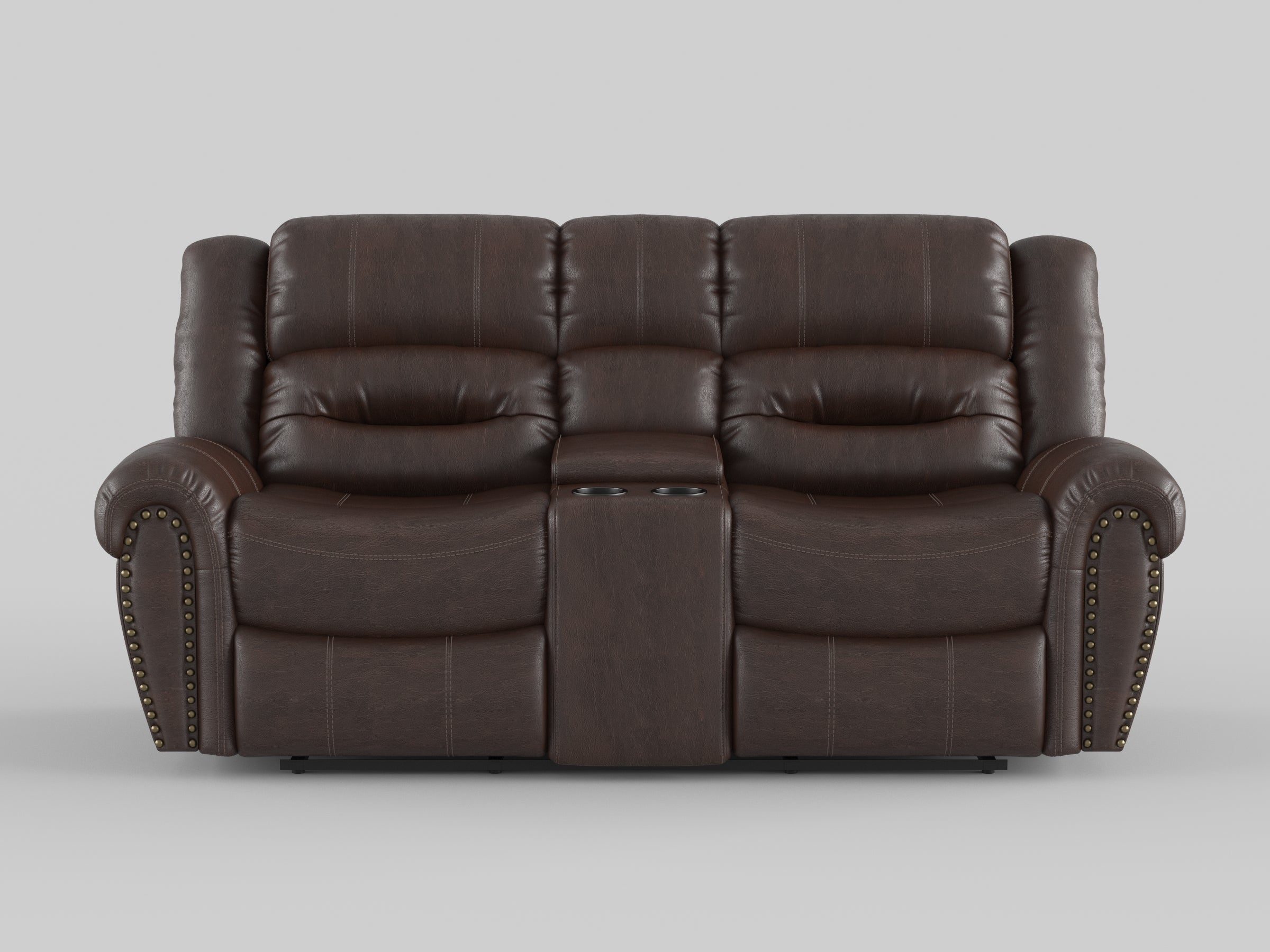 9668NBR-2 Double Glider Reclining Loveseat with Center Console - 9668NBR-2 - Bien Home Furniture &amp; Electronics