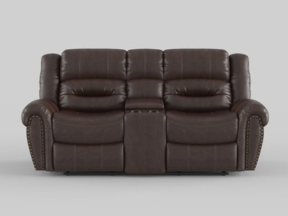 9668NBR-2 Double Glider Reclining Loveseat with Center Console - 9668NBR-2 - Bien Home Furniture &amp; Electronics