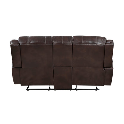 9668NBR-2 Double Glider Reclining Loveseat with Center Console - 9668NBR-2 - Bien Home Furniture &amp; Electronics