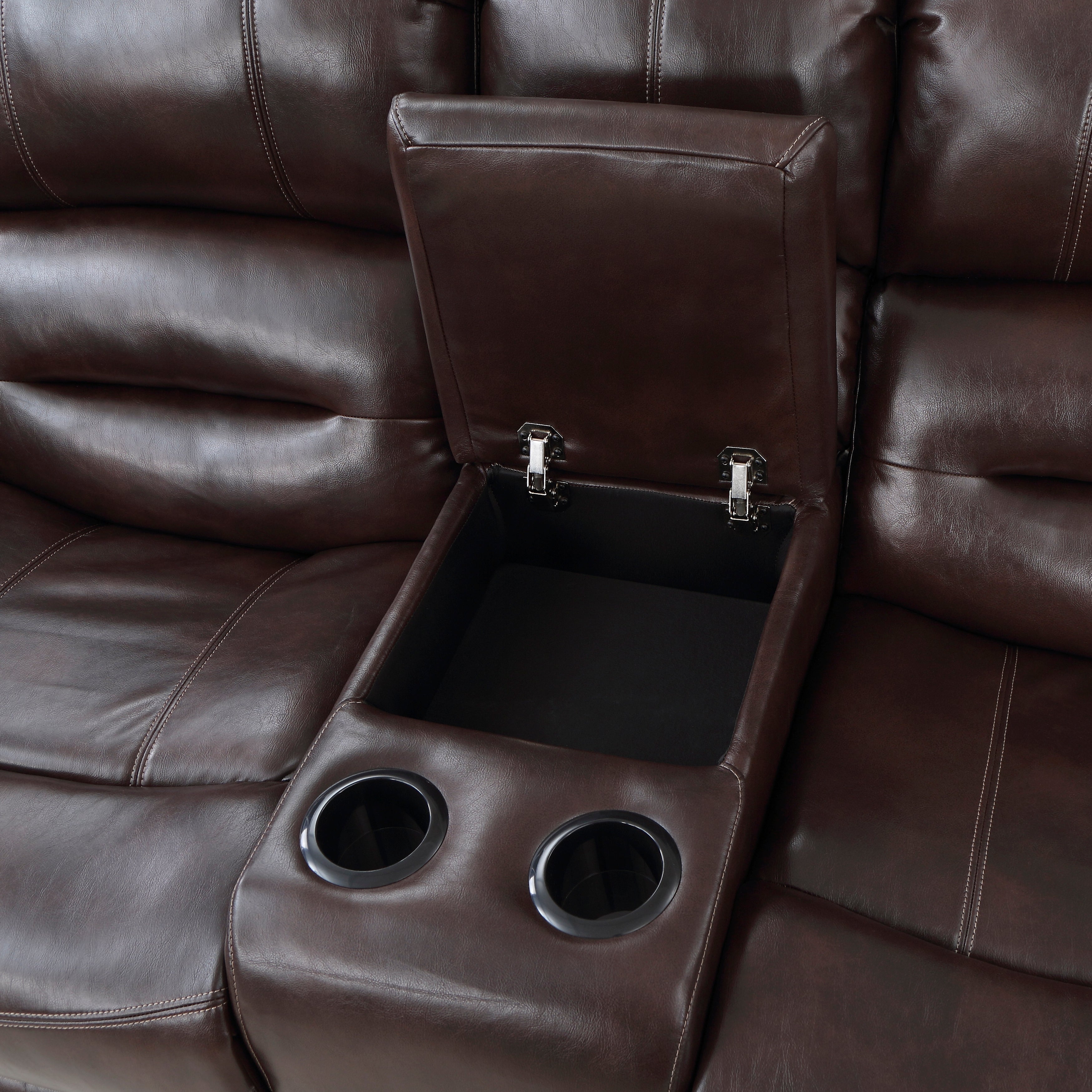 9668NBR-2 Double Glider Reclining Loveseat with Center Console - 9668NBR-2 - Bien Home Furniture &amp; Electronics