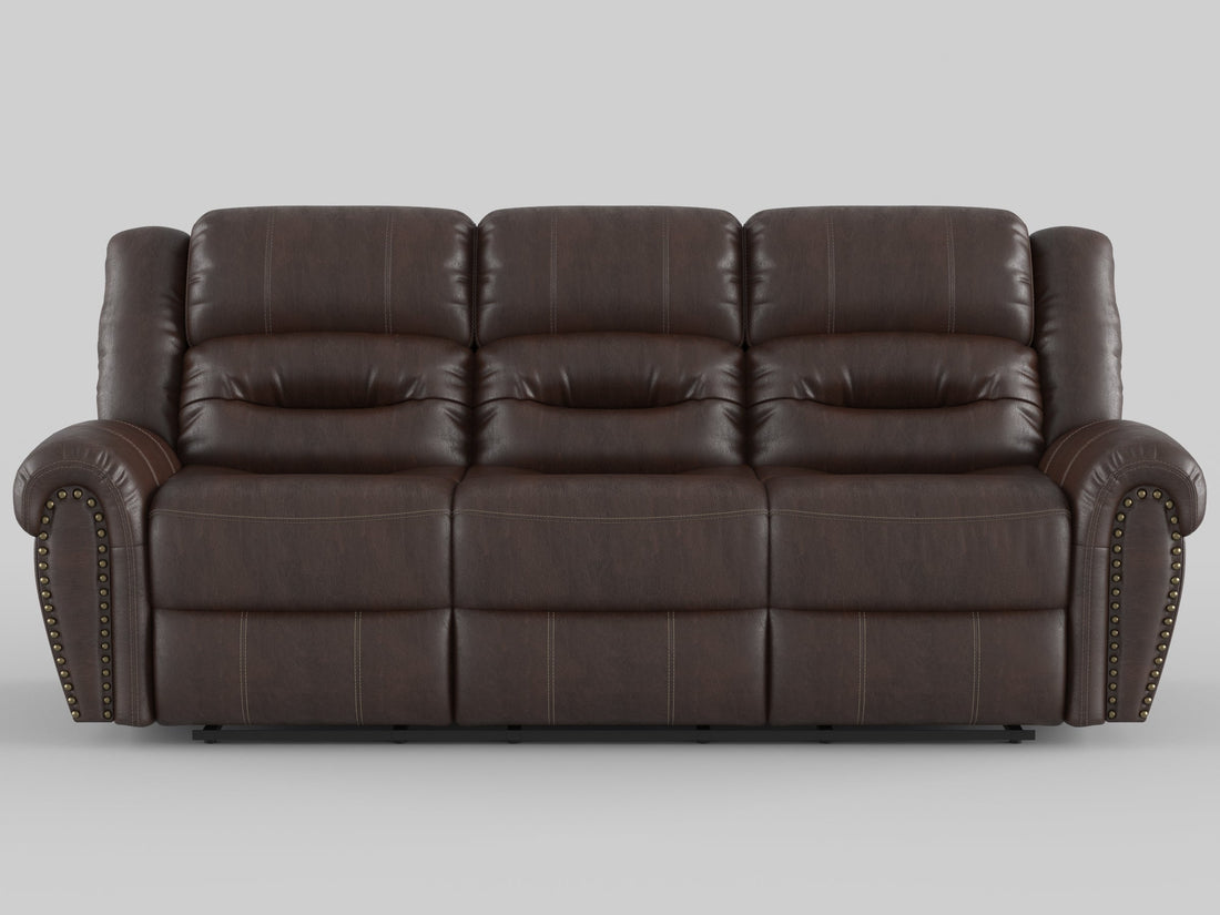 9668NBR-3 Double Reclining Sofa with Center Drop-down Cup Holders - 9668NBR-3 - Bien Home Furniture &amp; Electronics