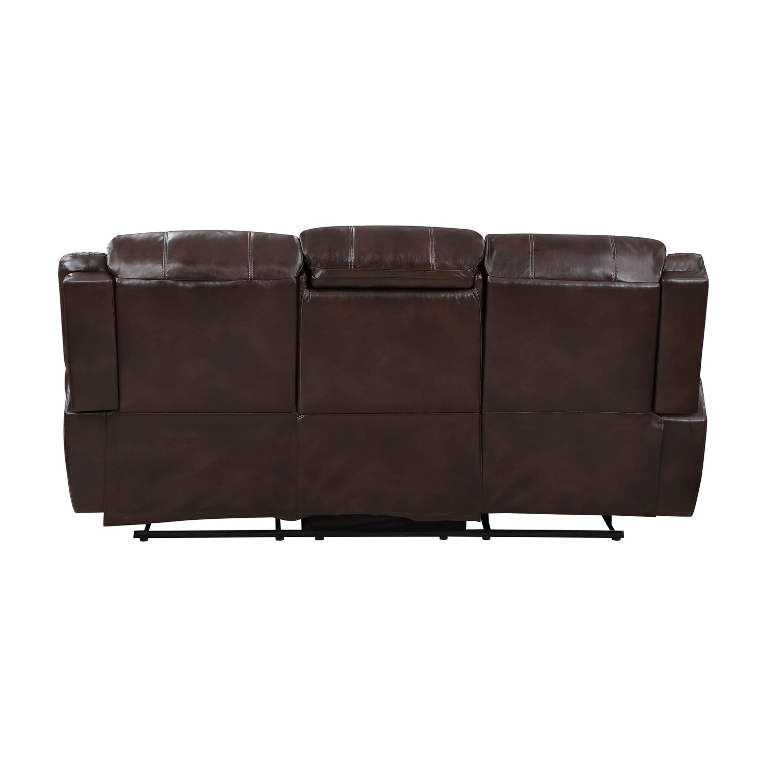 9668NBR-3 Double Reclining Sofa with Center Drop-down Cup Holders - 9668NBR-3 - Bien Home Furniture &amp; Electronics