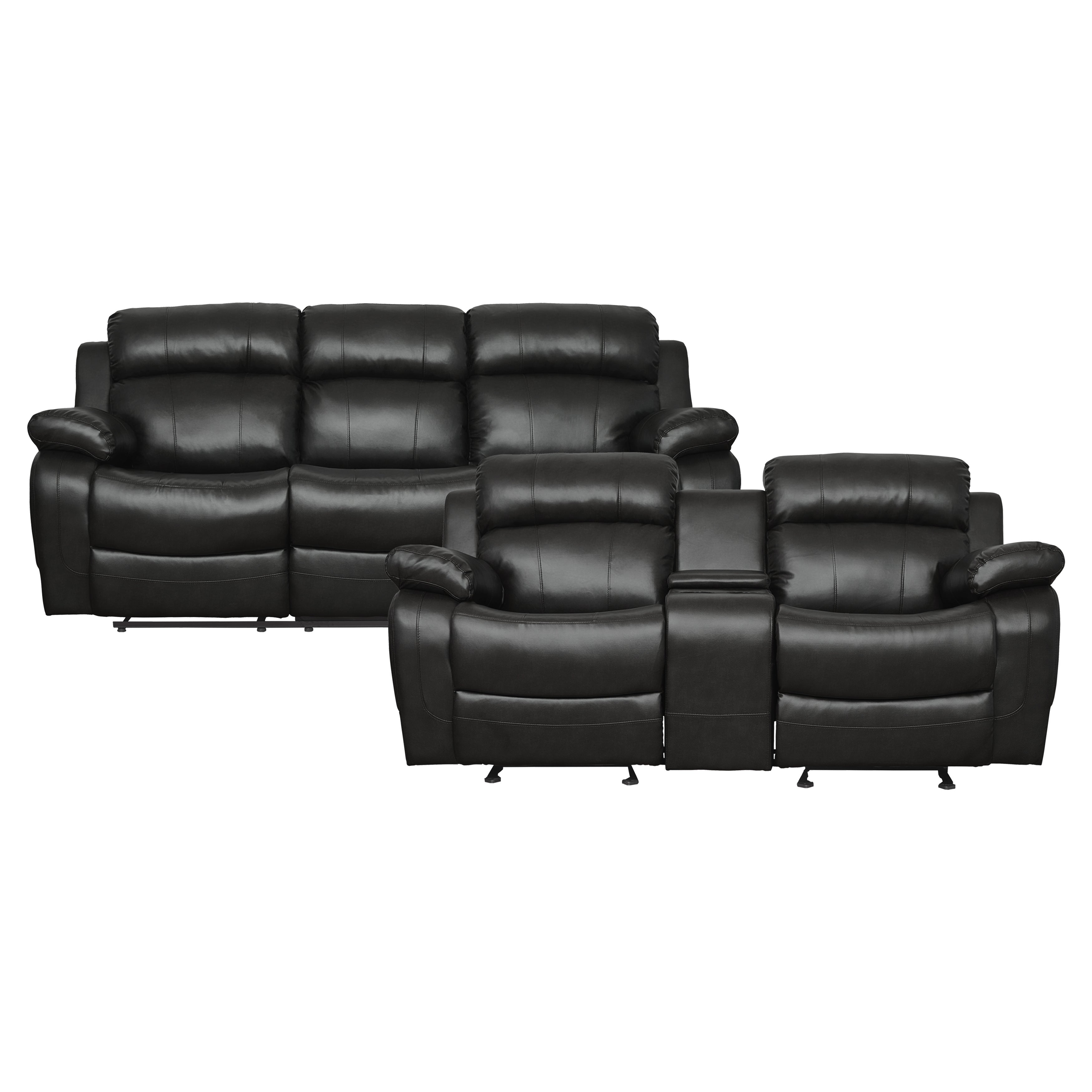9724BLK*2 2pc Set: Sofa, Love - 9724BLK*2 - Bien Home Furniture &amp; Electronics
