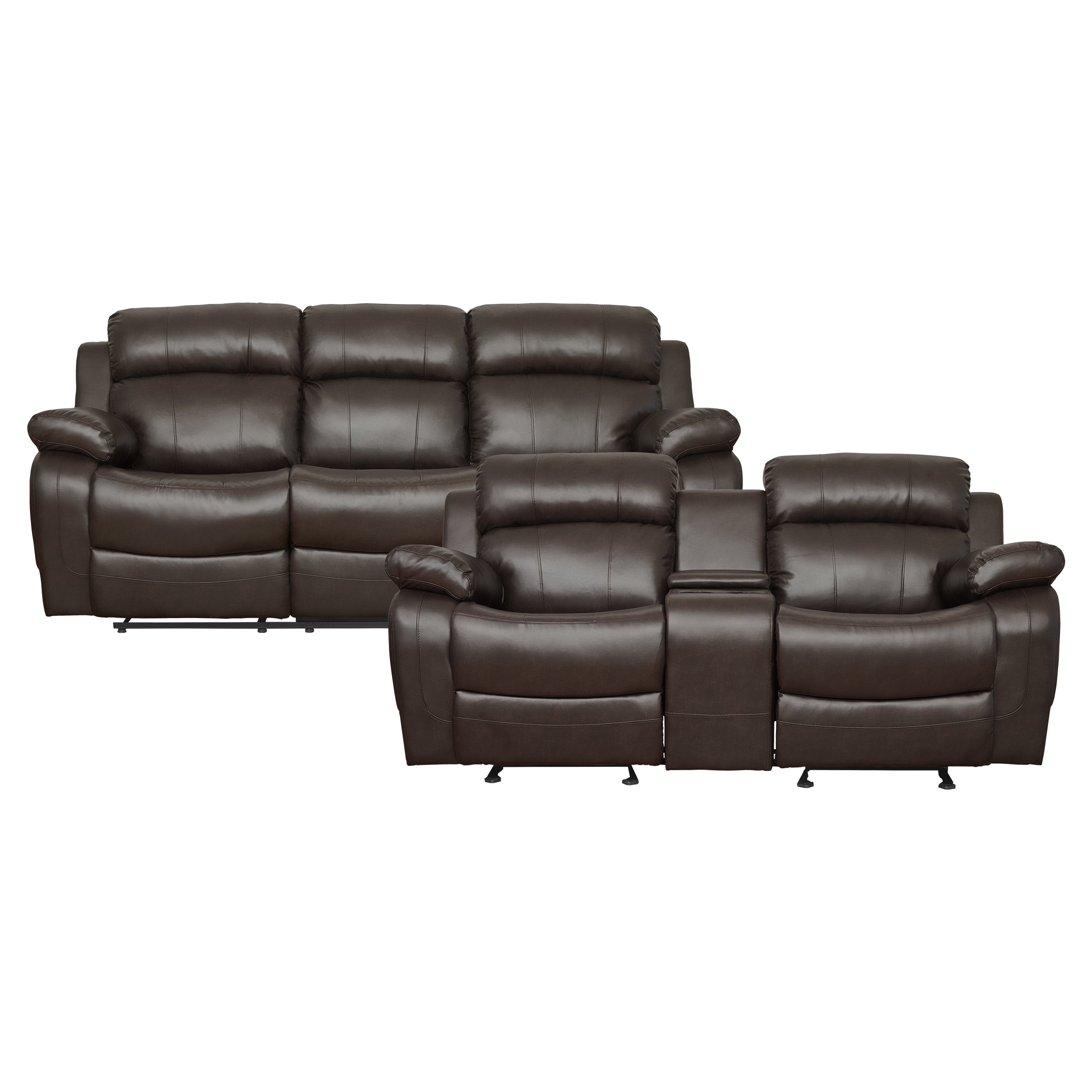 9724BRW*2 2pc Set: Sofa, Love - 9724BRW*2 - Bien Home Furniture &amp; Electronics