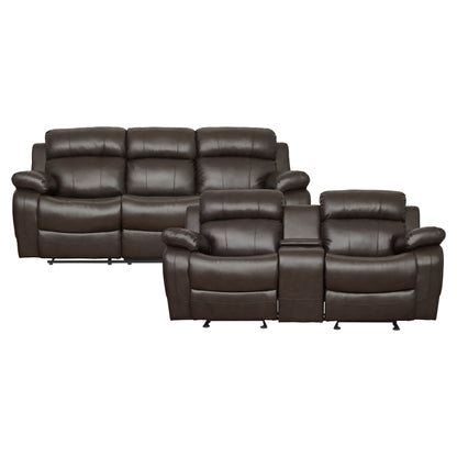 9724BRW*2 2pc Set: Sofa, Love - 9724BRW*2 - Bien Home Furniture &amp; Electronics