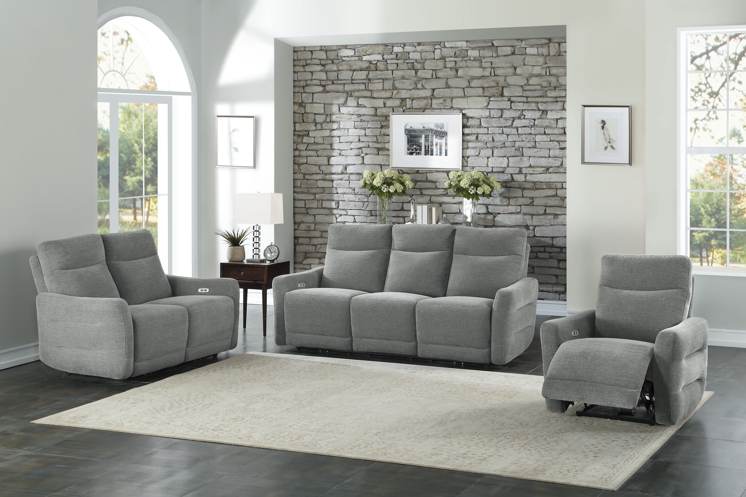 9804DV-2PWH Power Double Lay Flat Reclining Loveseat with Power Headrests and USB Ports - 9804DV-2PWH - Bien Home Furniture &amp; Electronics