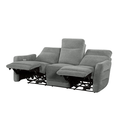 9804DV-3PWH Power Double Lay Flat Reclining Sofa with Power Headrests and USB Ports - 9804DV-3PWH - Bien Home Furniture &amp; Electronics