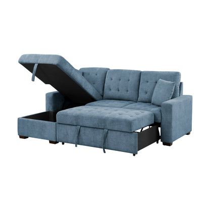 9816BU*2LCRL (2)2-Piece Sectional with Left Chaise, Pull-out Bed and Hidden Storage - 9816BU*2LCRL - Bien Home Furniture &amp; Electronics