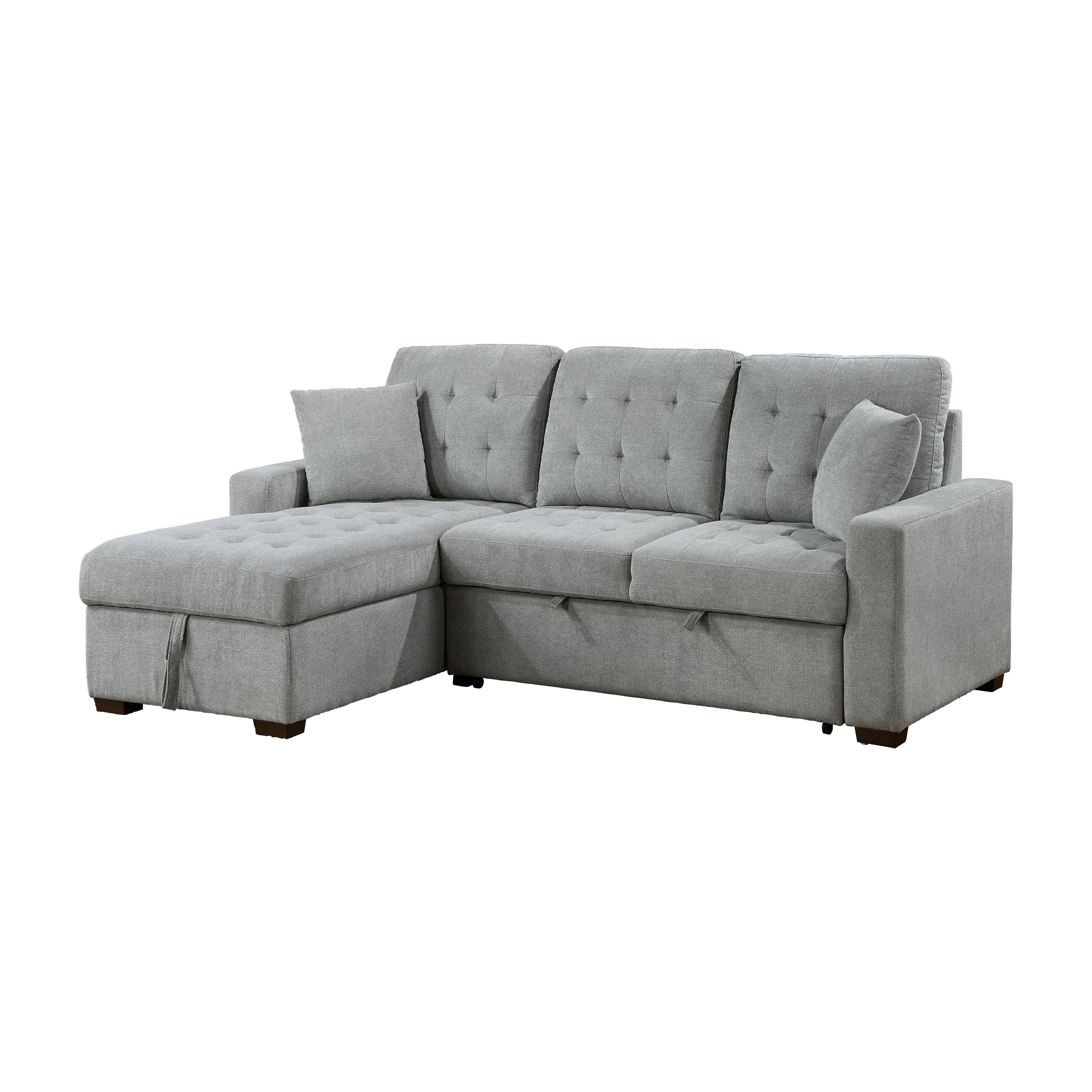 9816GY*2LCRL (2)2-Piece Sectional with Left Chaise, Pull-out Bed and Hidden Storage - 9816GY*2LCRL - Bien Home Furniture &amp; Electronics