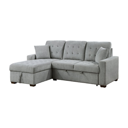 9816GY*2LCRL (2)2-Piece Sectional with Left Chaise, Pull-out Bed and Hidden Storage - 9816GY*2LCRL - Bien Home Furniture &amp; Electronics