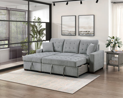 9816GY*2LCRL (2)2-Piece Sectional with Left Chaise, Pull-out Bed and Hidden Storage - 9816GY*2LCRL - Bien Home Furniture &amp; Electronics